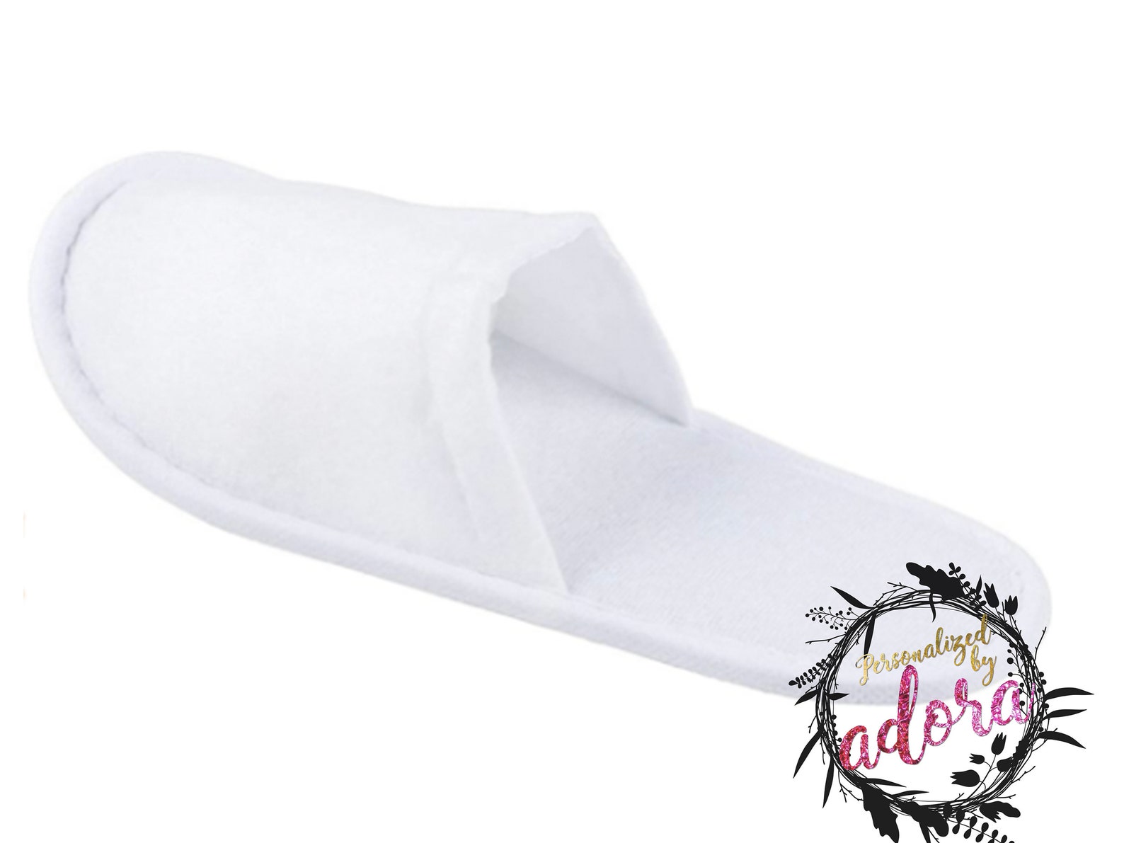 Custom Kids Spa Slipper Flower girl slippers Wedding day Etsy