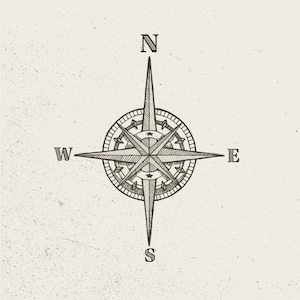 Compass (Style 2) Vector Art