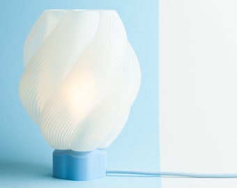 Unique 3D Printed Lamp - Flower Light Collection - Light Blue Color