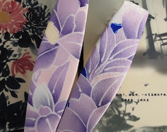 Vintage Kimono Silk Barrette: Mauve Floral Hair Clip