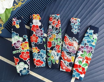 Kimono Silk Barrette: Floral Hair Clip, colourful Japanese Fabric