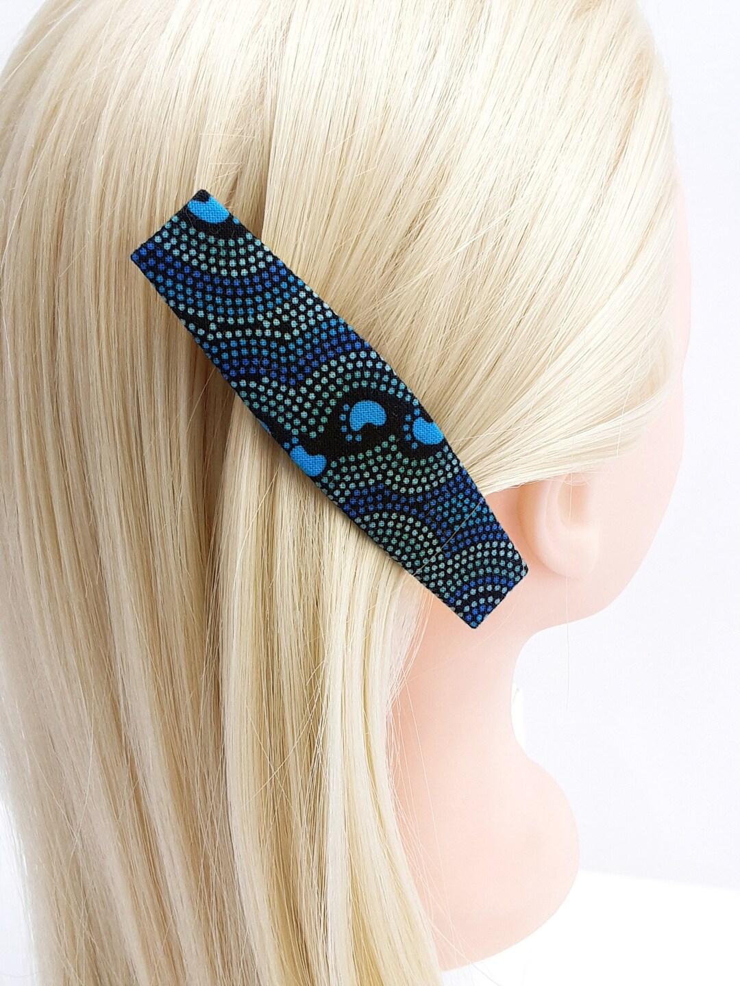 Barrette in Greens and Blues. Pretty and Practical Australian Hair Clip for You, Mum, Sister