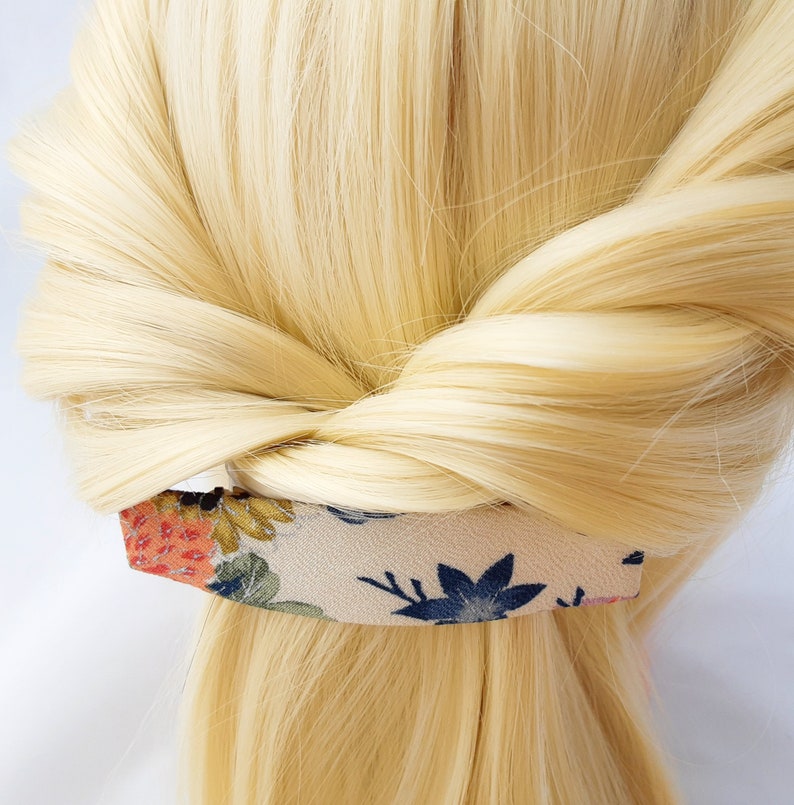 Hair clip. Japanese floral vintage silk hair accessory. Lovely Etsy