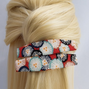 Kimono Silk Floral Hair Clip: Japanese Fabric Barrette