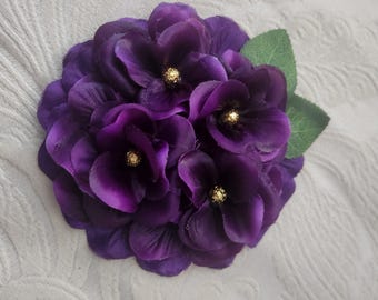 Purple Petal  African Violet Corsage: -- #13
