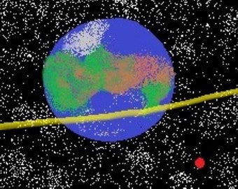 Outer Space Earth Shooting Star Planets Illustration Art Artwork Print Printable Digital Download PDF