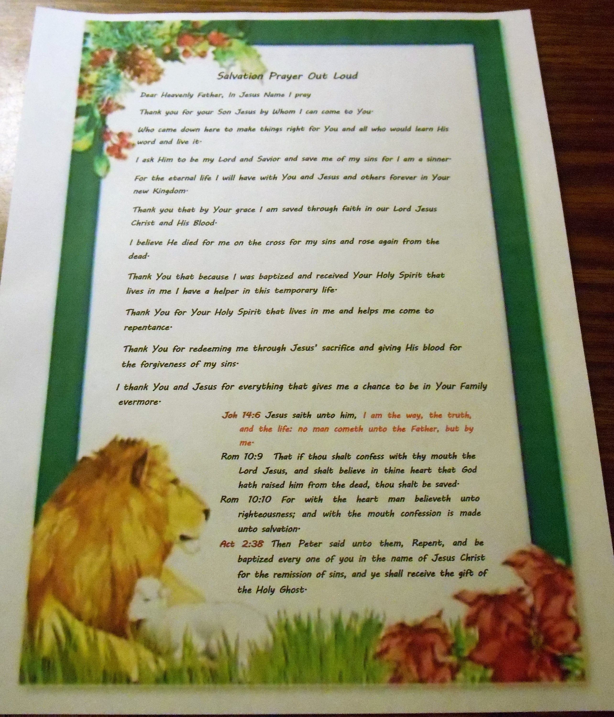 Salvation Prayer to Speak Out Loud W/scripture From the Holy Bible With ...