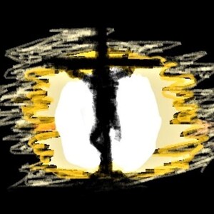 Jesus Hung Hanging On A Cross Crucifixion Crucified Death Silhouette Artwork Printable Digital Download PDF Art Decoration Printout Print