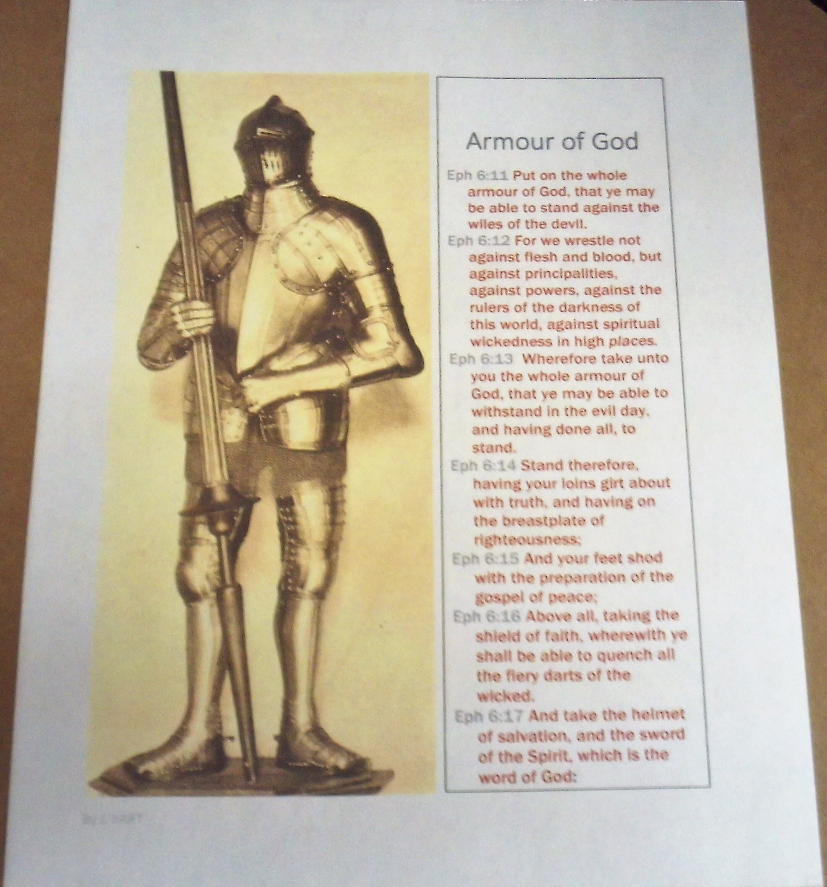 KJV Eph 61117 Armour of God Holy Bible Scripture Verses Passage