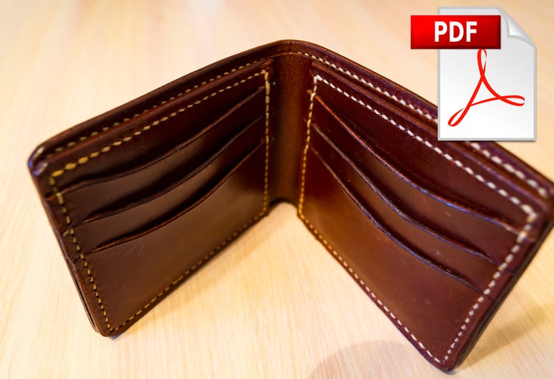 PDF pattern bifold leather template men wallet buy wallet Etsy