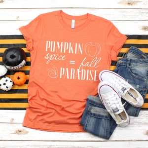 Pumpkin Spice Fall Paradise T-Shirt, Unisex Cotton Tee