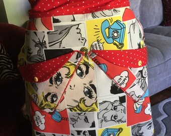 Hand made Retro style half apron