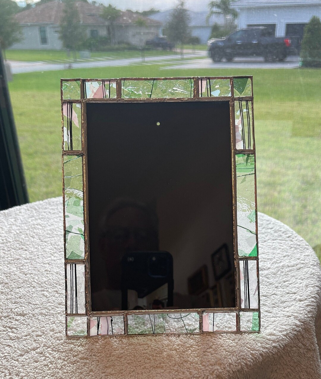 5x7 Hand Crafted Confetti Stained Glass Picture Frame Etsy