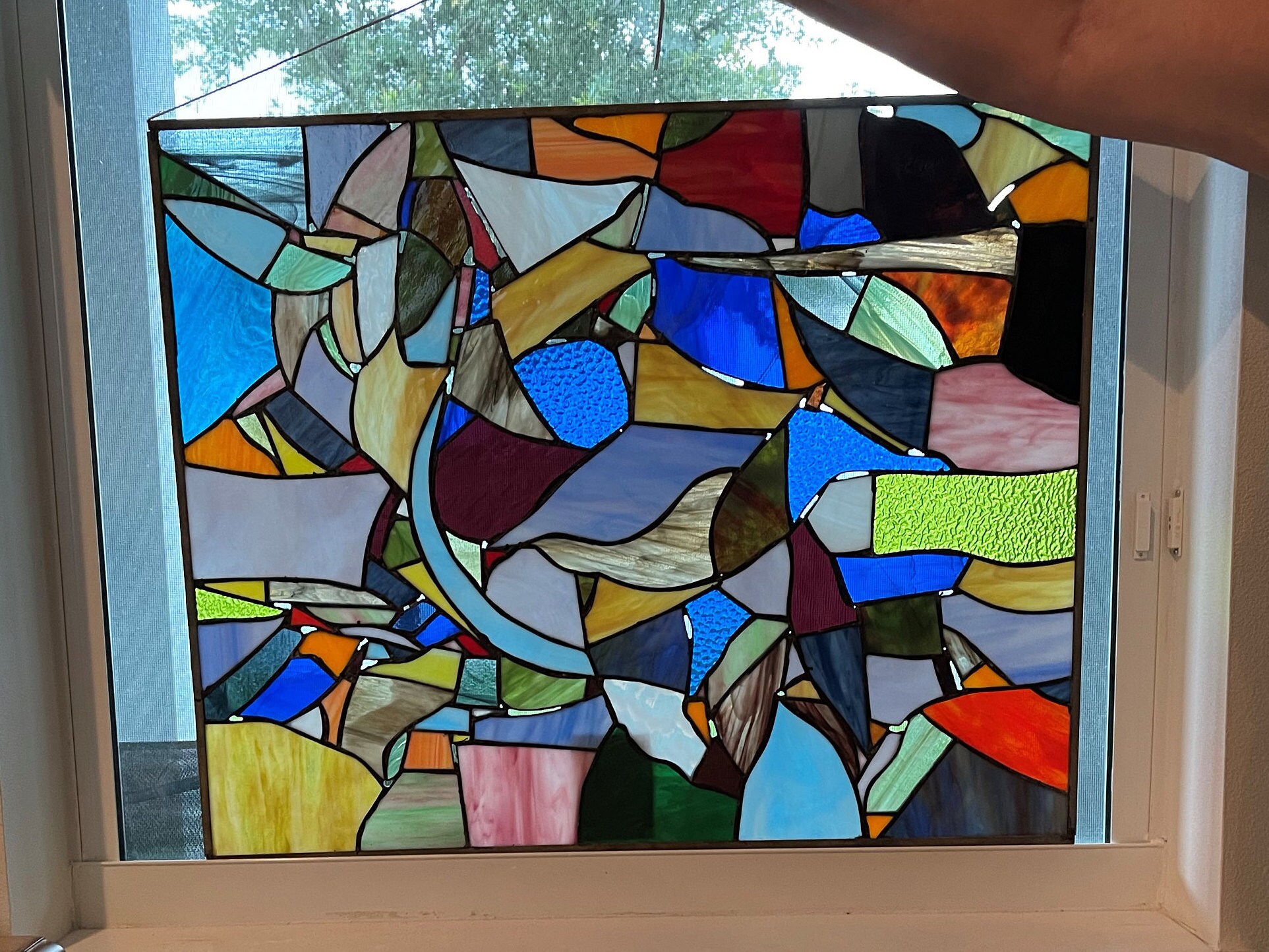 27 3/4 X 22 5/8 Abstract Stained Glass Etsy