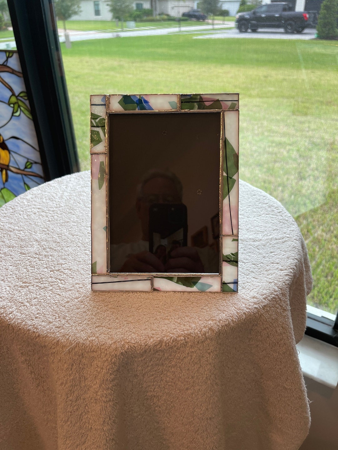 5x7 Hand Crafted Confetti Stained Glass Picture Frame Etsy