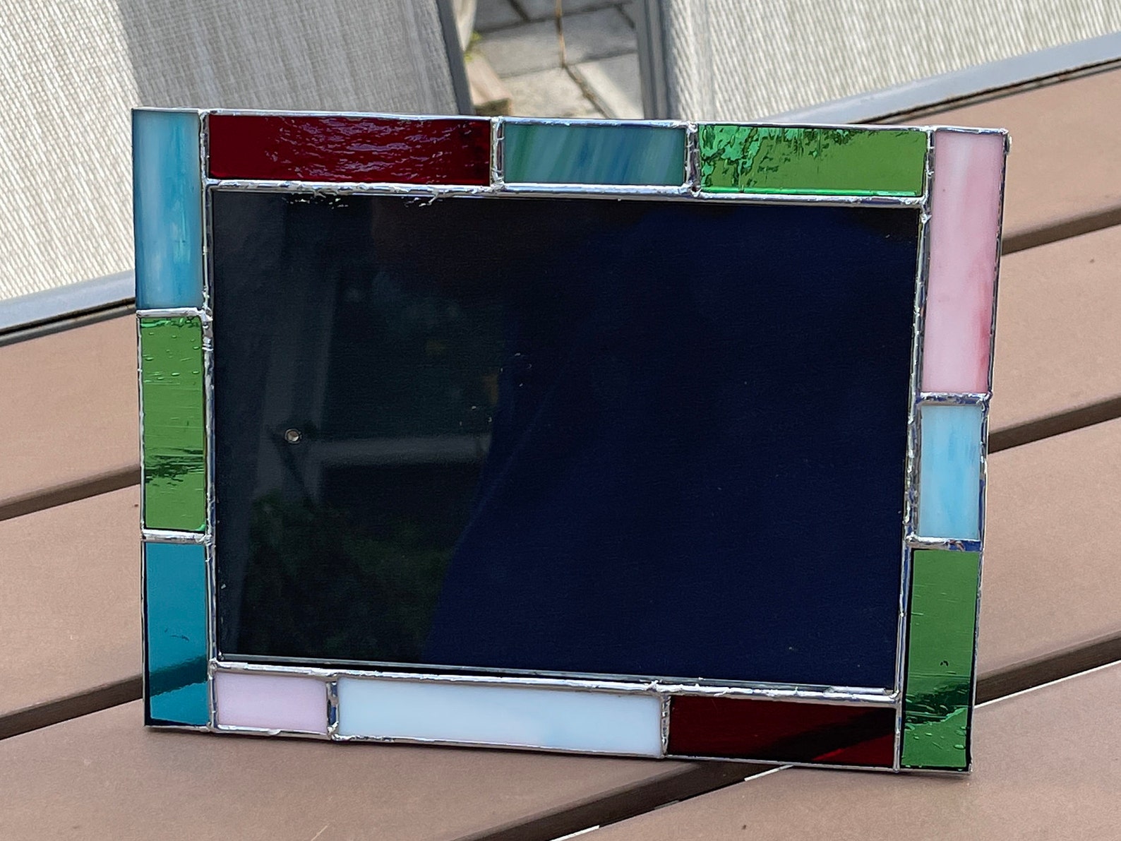 5x7 Multi Colored Stained Glass Picture Frame Etsy