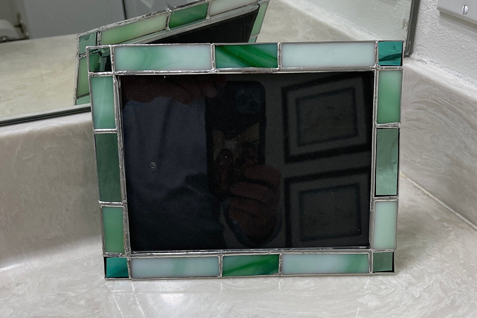 All Green 5x7 Stained Glass Picture Frame Etsy