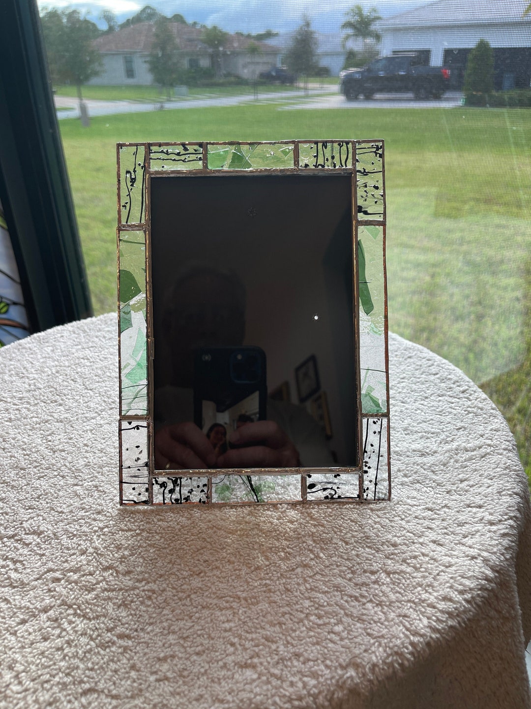 5x7 Hand Crafted Confetti Stained Glass Picture Frame Etsy