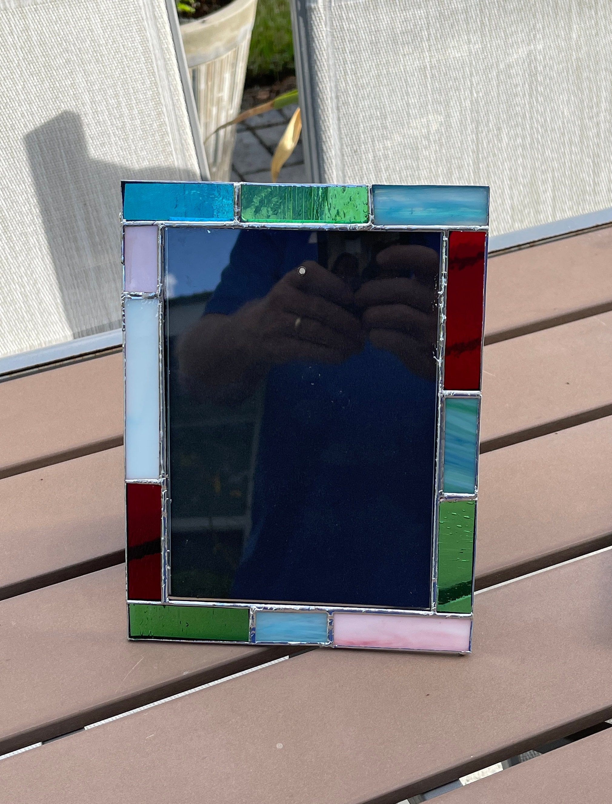 5x7 Multi Colored Stained Glass Picture Frame Etsy