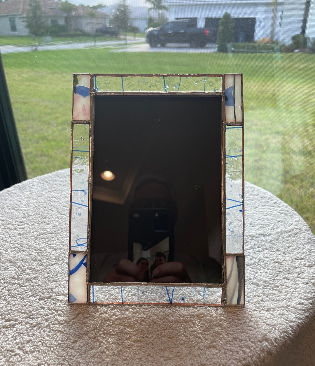 5x7 Hand Crafted Confetti Stained Glass Picture Frame Etsy