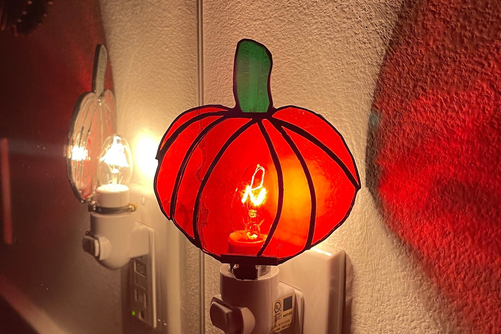 Pumpkin Night Light Stained Glass | Etsy