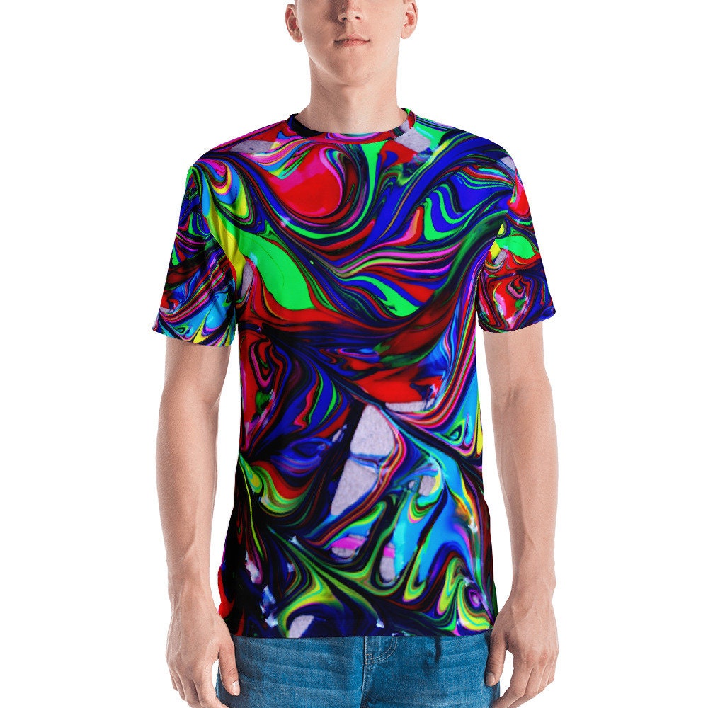 Psychedelic Clothing / Abstract T-Shirt men / trippy shirts / | Etsy