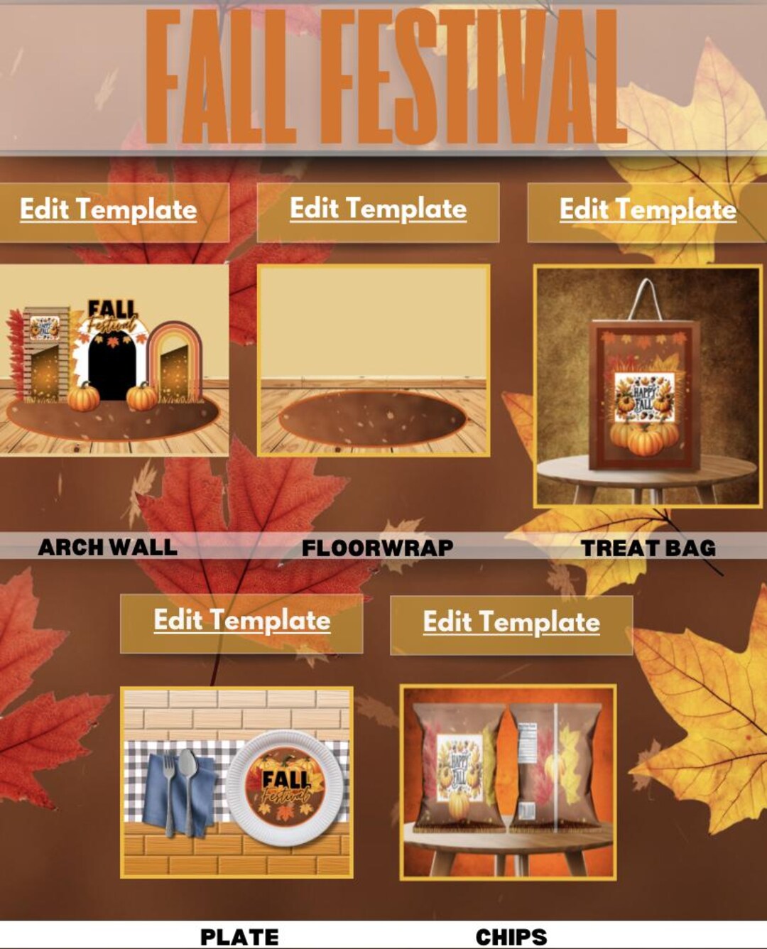 Fall Festival Template Bundle | Digital Autumn Decor - Etsy