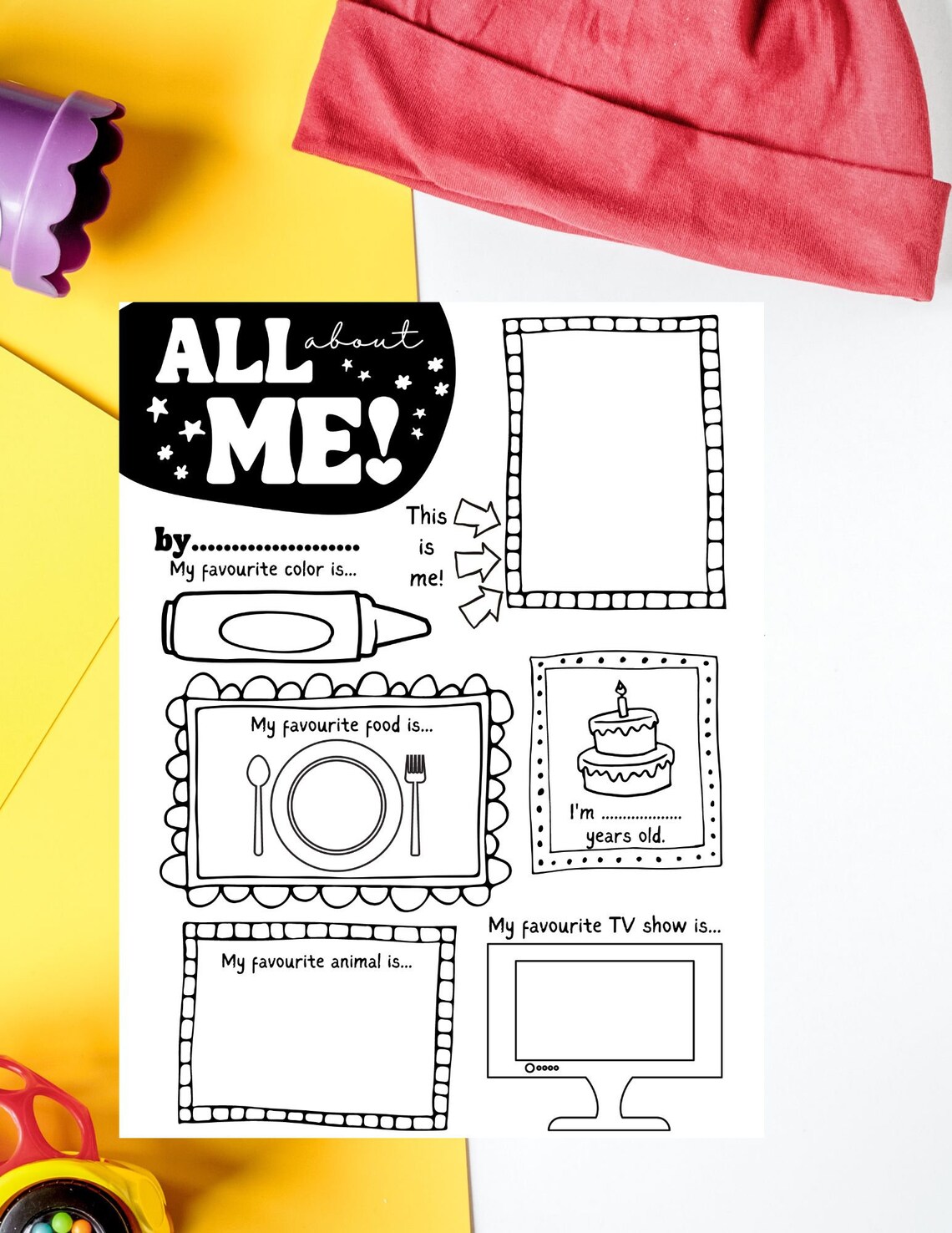 All About Me Questionnaire: Back to School Printable Worksheet (PDF ...