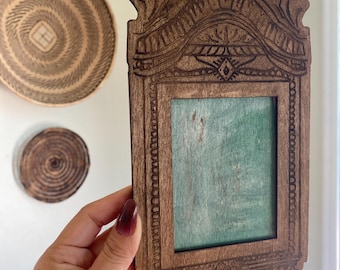 Wooden Nicho  Antique Mexican Guatemalan Picture Frame Photo Frame