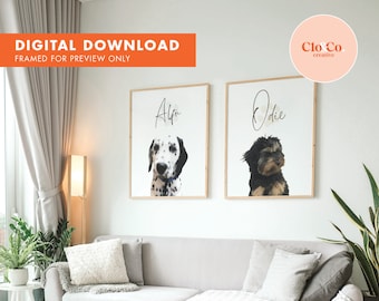 DIGITAL FILE - Personalised Dog Portrait (print yourself)