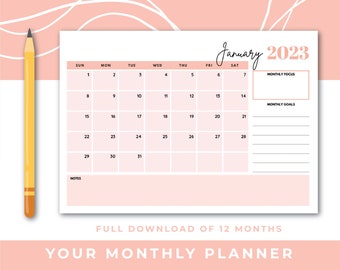 Monthly Planner  |  Instant Digital Download