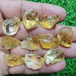 10 AAA Quality Citrine Raw Crystals: Loose Rough Stones (18-20 MM)
