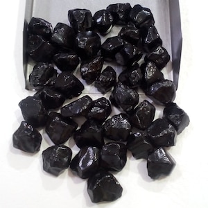 10 Raw Black Spinel Gemstones: Rough Loose Jewelry Making (12-14 MM)