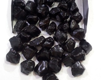 10 Raw Black Spinal Gemstones, Loose Rough Crystals (12-15 MM)