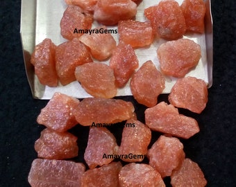 10 Raw Orange Sunstone Crystals: Natural Sparkle Gemstone (12-14 MM)