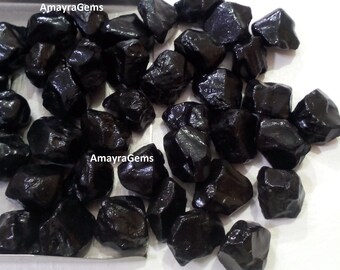 25 AAA Black Spinal Raw Gemstones: 14-18mm Jewelry Making