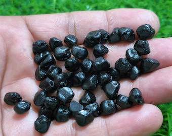 50 Gemas Brutas de Espinélio Negro: 8-10 mm, Qualidade AAA