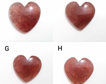 Natural Strawberry Quartz Flat Back Heart Shape Cabochon, With Very Cheap Price Loose Gemstone Used For Jewelry Making