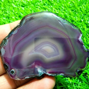 178ct Banded Agate Druzy Slice, Polished Geode Slab Crystal for Jewelry Making
