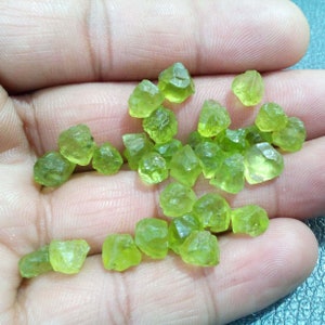 25 Raw Green Peridot Crystals: Natural Gemstone Rocks (6-8 MM)
