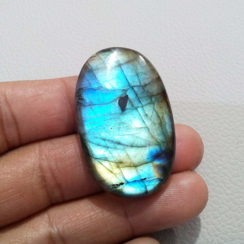 Top Quality Design Multi Blue Flashy Labradorite Cabochon Fancy Shape Dual Color Smooth Polished Handmade Gemstone For Pendent Jewelry G2209