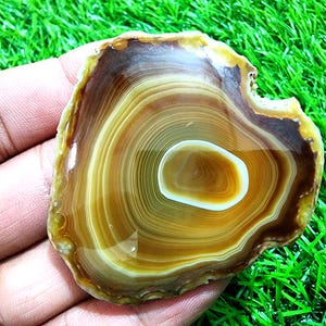 Large 190 Ct Solar Slice Agate Geode Slab – Banded Agate Druzy, Crystal Gem