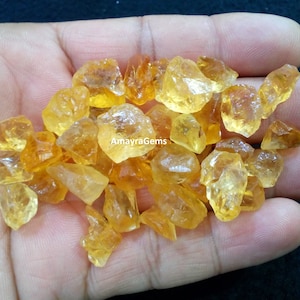 10 AAA Raw Citrine Gemstone Crystals: Loose Healing Stones (13-15 MM)