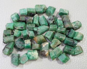 10 AAA Quality Green Emerald Rough Gemstones (9-11 MM)