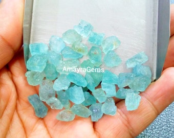 20 Raw Aquamarine Crystals, 6-8mm Rough Gemstones