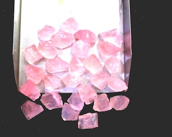 10 AAA Rosenquarz Rohsteine: Unpolierte Rosa Kristalle (7-10 MM)