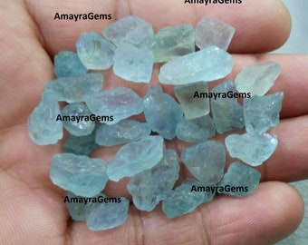 5 Pieces Raw Aquamarine 8-12 MM,Gorgeous Natural Raw Gemstone,Blue Raw Aquamarine,Aquamarine Loose Gemstone Rough Raw Aqua Color Stone Bulk