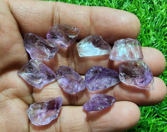 10 Piece Pink Amethyst Raw Crystal: Rough Gemstone (16-20 mm)