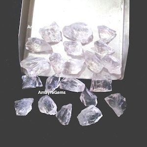 25 Pieces White Crystal Raw Size 12-14 MM,Untreated Natural Clear Quartz Gemstone Raw Clear Quartz,Transparent Healing Raw Crystal
