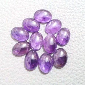 Outstanding Huge African Purple Amethyst 11 Piece Lot 58.95 Crt 14x10x6 mm Oval Shape Cabochon Loose Gemstone For Jewelry Making